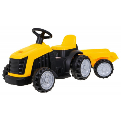 Elektrický traktor s vlečkou - žltý